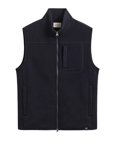 Gant - Zipped Fleece Vest - Evening Blue